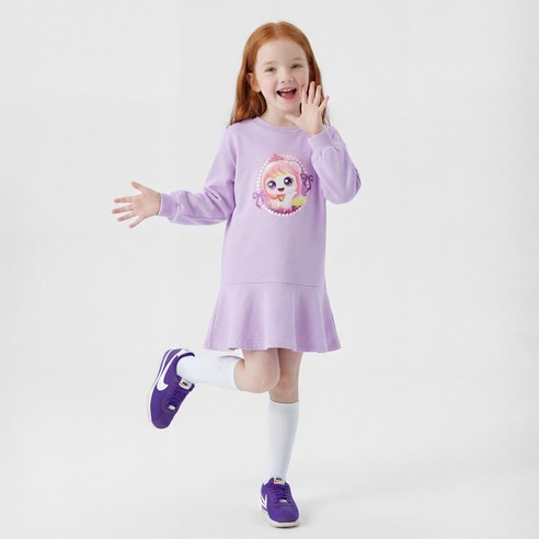 프리미에팜 아동용 캐치 티니핑 프린세스 9부 플레어 원피스