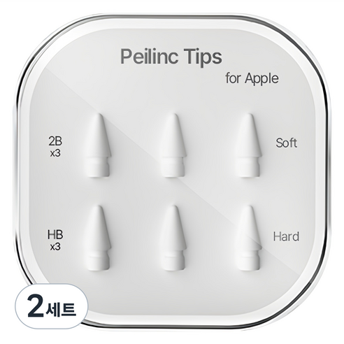 Peilinc 애플펜슬 1 / 2 / 3세대 호환 이중사출 펜촉 2B 3p + HB 3p 세트, 2세트