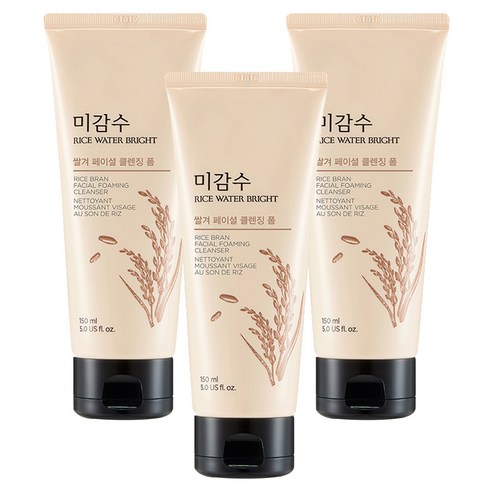 더페이스샵 미감수 브라이트 쌀겨 페이셜 클렌징 폼, 3개, 150ml