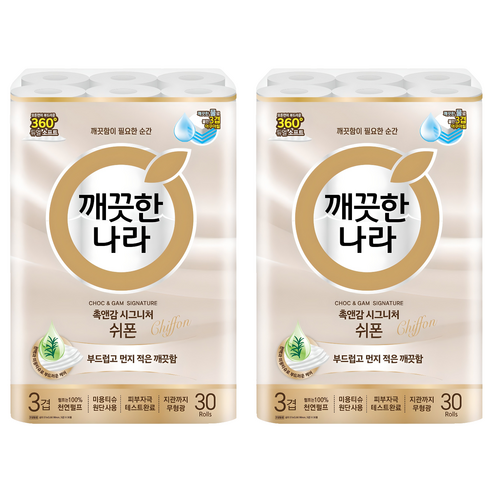깨끗한나라 촉앤감 시그니처 쉬폰 천연펄프 3겹 고급롤화장지 솔직 후기 | 실사용자 리뷰 분석 - 상품 이미지 1
