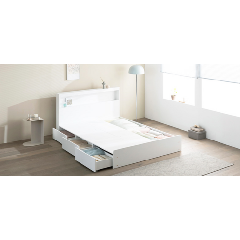 파로마 르마르 LED 수납 침대 프레임 + 6회전 본넬 매트리스 세트 방문설치 후기 분석 - 제품 측면 샷