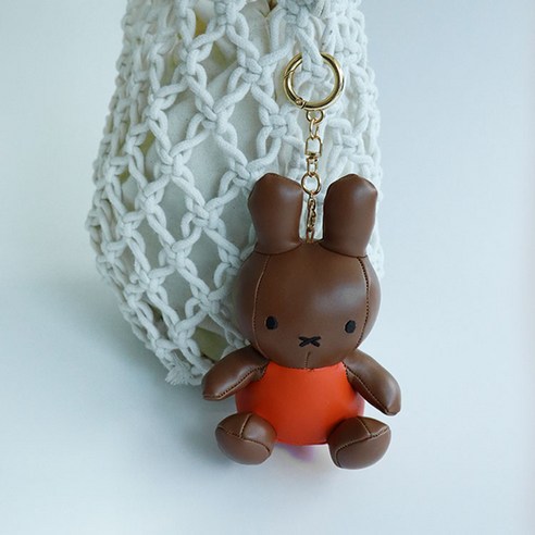 매니어리틀 미피 PU 미피 인형 키링, 브라운, 1개, 12cm
