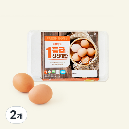 한스팜 무항생제 인증 1등급 신선대란 780g, 2개, 15구
