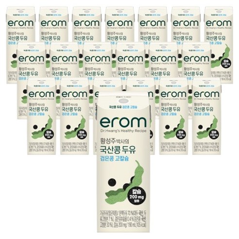 이롬 황성주 박사의 국산콩 두유 검은콩 고칼슘, 190ml, 20개