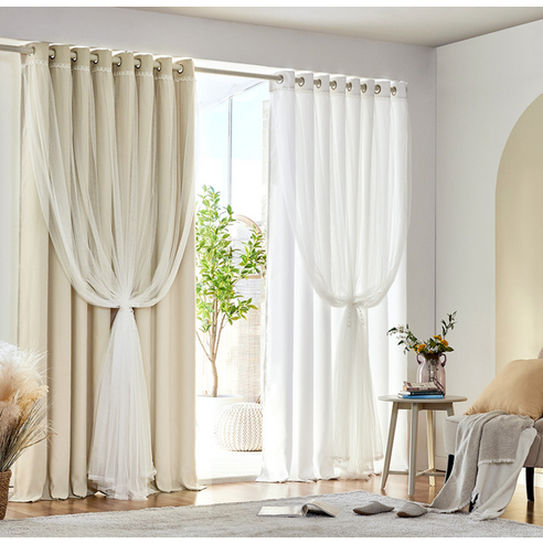 [모던하우스] ON마리 이중레이스 암막커튼 2장세트 후기 분석 - 제품 마감 디테일