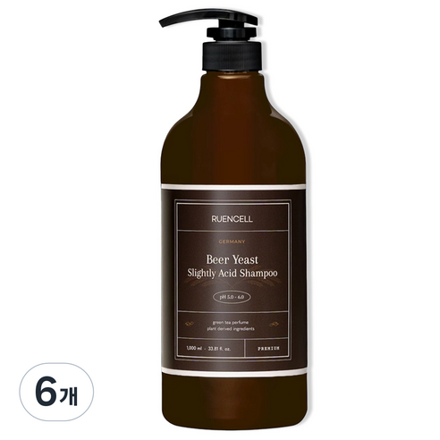 루엔셀 맥주효모 탈모 샴푸, 6개, 1L