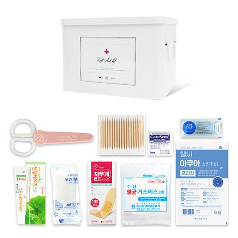반창고닷컴 철제 구급함 세트 A타입 대형 화이트 - 약통/구급함 | 쿠팡