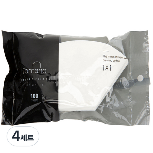 폰타노 커피필터 화이트 1~2인용, 100개, 4세트