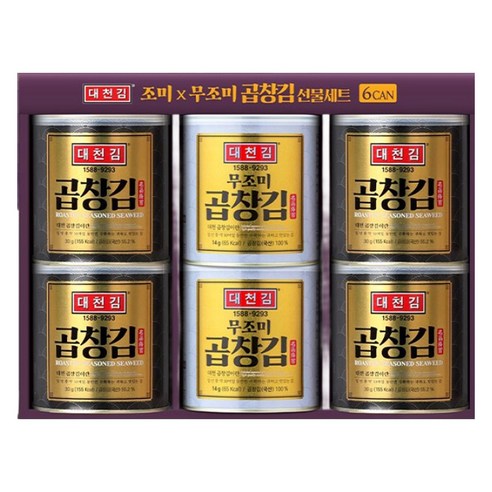대천김 혼합 명품 캔김 30g x 4p + 14g x 2p 세트 DX706, 1세트