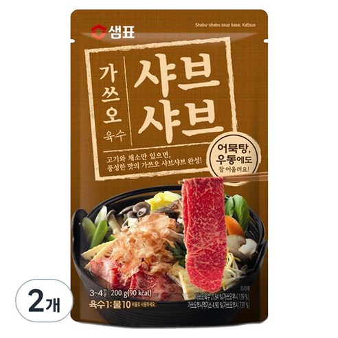 샘표 가쓰오 샤브샤브 육수 3~4인분, 200g, 2개
