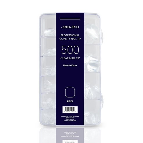 젤로젤로 인조 패디 팁 500p 세트, 1개, 패디 투명