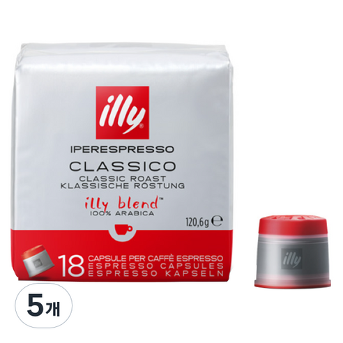 일리 18 클래식 로스트 캡슐커피, 6.7g, 18개입, 5개