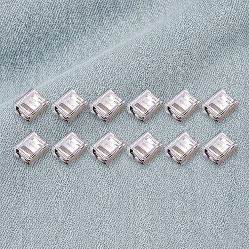 앙플러스 초간단 수선 바지 기장 고정 클립 1.5 x 2 cm, 투명, 12개