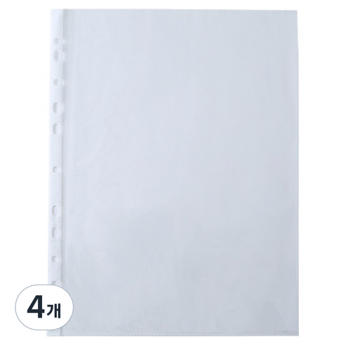제이제이 클리어파일 리필 속지 A4, 4개, 100매입