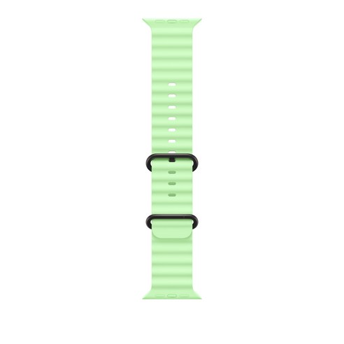 Apple 정품 2025 애플워치 오션 밴드, 49mm, One Size, 네온 그린/블랙 티타늄