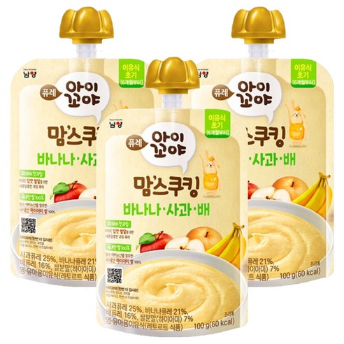 아이꼬야 맘스쿠킹 이유식 6개월부터, 100g, 3개, 바나나사과배