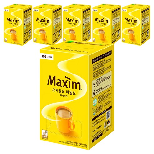 맥심 모카골드 마일드 커피믹스, 12g, 160개입, 6박스