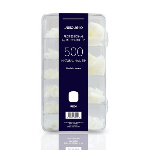 젤로젤로 인조 패디 팁 500p 세트, 1개, 패디 내추럴