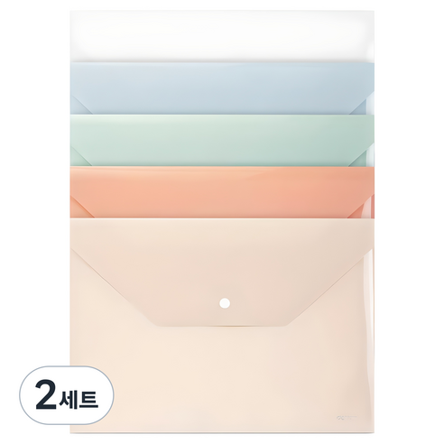 델리 파스텔 똑딱이 봉투파일 세트, A4, 10개