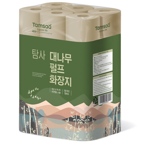 탐사 대나무 펄프 화장지 3겹 30m 30개입, 1개 솔직 후기 | 실사용자 리뷰 분석 - 상품 이미지 1