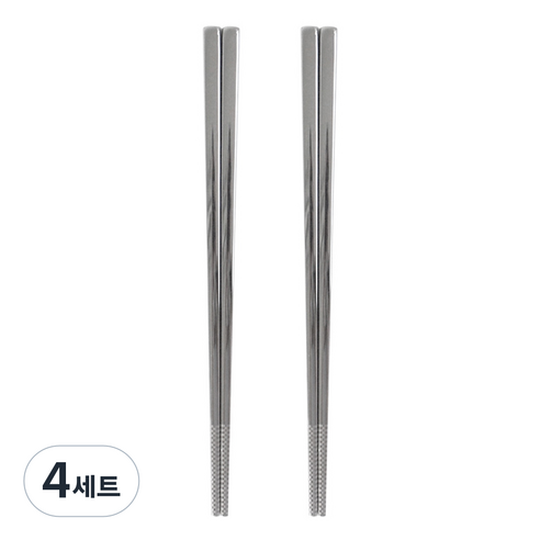 키친유 스텐 304 진공 젓가락 세트 21cm, 실버, 젓가락 2p, 4세트
