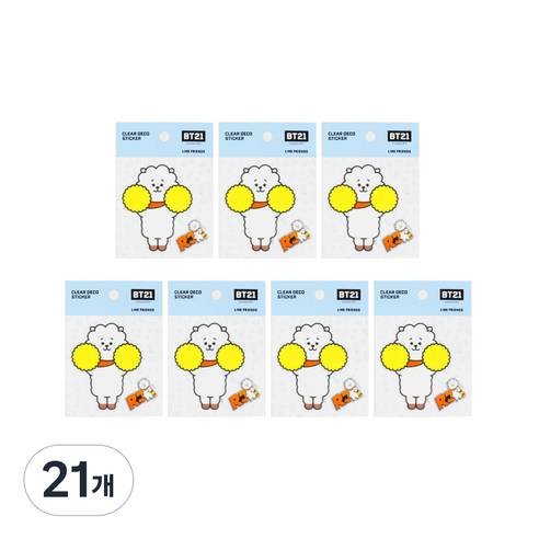 라인프렌즈 BT21 클리어 데코 스티커 2탄, 알제이, 21개