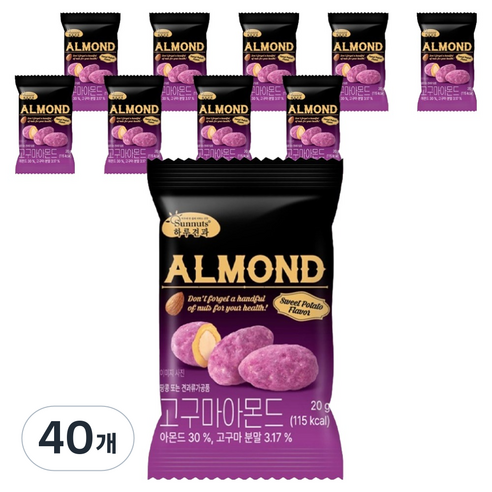 하루견과 고구마 아몬드, 40개, 20g