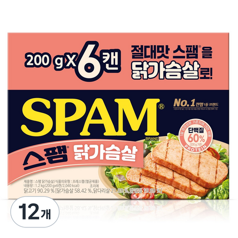 스팸 닭가슴살, 200g, 12개