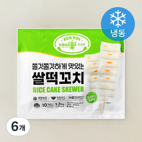 쿠즈락 쌀떡꼬치 10개입 (냉동), 1.3kg, 6개
