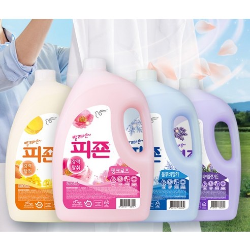 피죤 레귤러 섬유유연제 핑크로즈 본품, 3.1L, 4개 후기 분석 - 세탁 후 섬유 질감