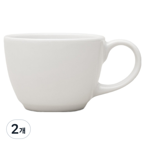 해피정 몽 블랑코 더블 에스프레소잔 110ml, 2개, 화이트