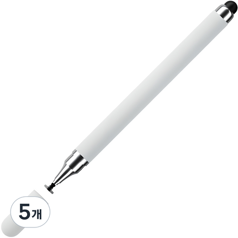 다연경 실리콘 초미세 핸드폰 태블릿 듀얼 터치펜, 화이트(JR032), 5개