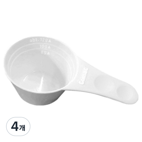 코맥 커피 계량스푼 J3, 화이트, 4개