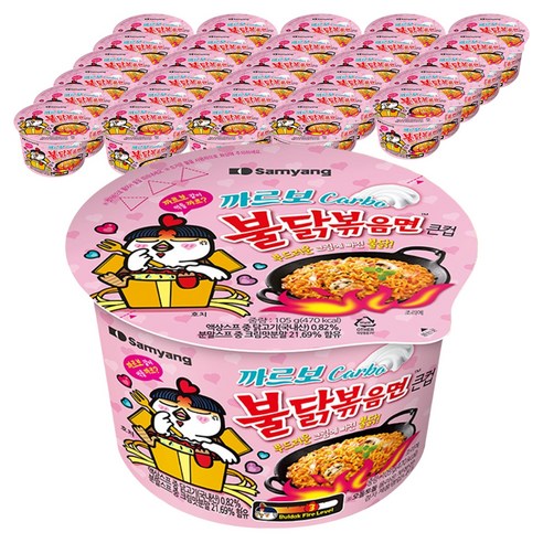 불닭볶음면 까르보 큰컵 105g, 40개
