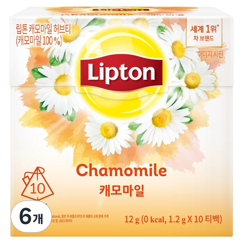립톤 캐모마일 허브티, 1.2g, 10개입, 6개