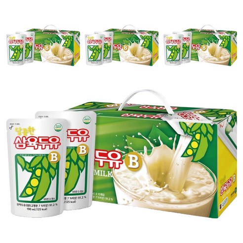 삼육두유 달콤한 두유 B 파우치, 190ml, 60개