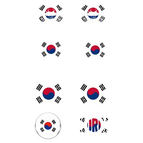 젤루나 대한민국 태극기 한국 국기 포인트 판박이 타투 스티커, 1개, T-246
