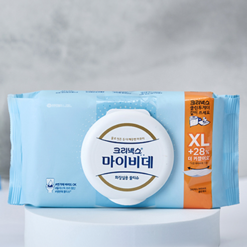마이비데 클린케어 화장실용 물티슈 캡형 엑스라지 이미지 3