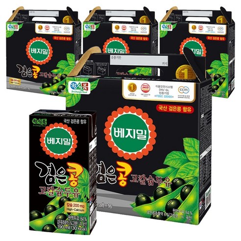 베지밀 검은콩 고칼슘 두유, 190ml, 64개