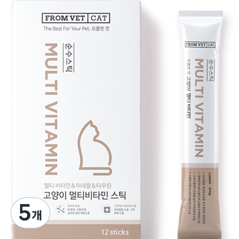 프롬벳 고양이 순수스틱 멀티비타민, 12회분, 종합영양제, 5개