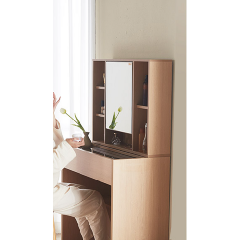 파로마 에일리 수납 화장대 800 + 원목쿠션스툴 방문설치 후기 분석 - 상판 내구성 강조