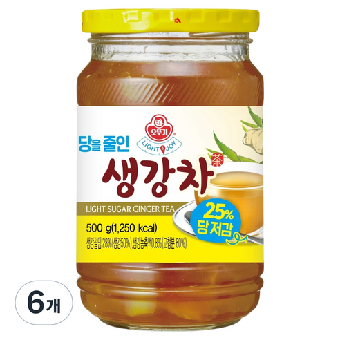 오뚜기 라이트 앤 조이 당을 줄인 생강차, 500g, 1개입, 6개