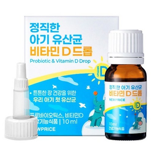 뉴프라이스 정직한 아기 유산균 비타민D 드롭, 1개, 10ml