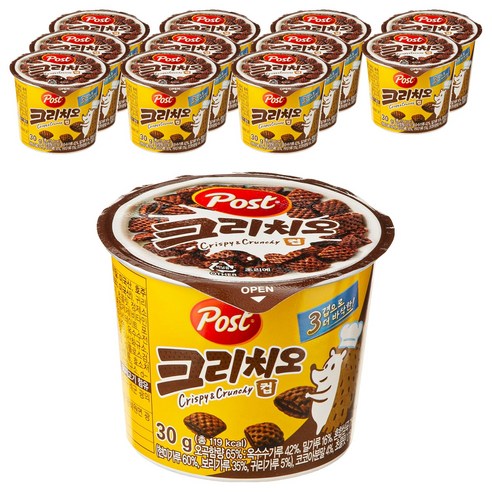 포스트 NEW 컵시리얼 크리치오 12p, 360g, 1개