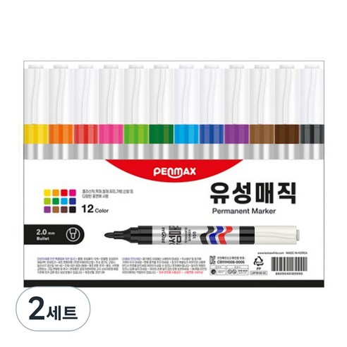 펜맥스 유성매직 108 12색, 혼합색상, 2세트