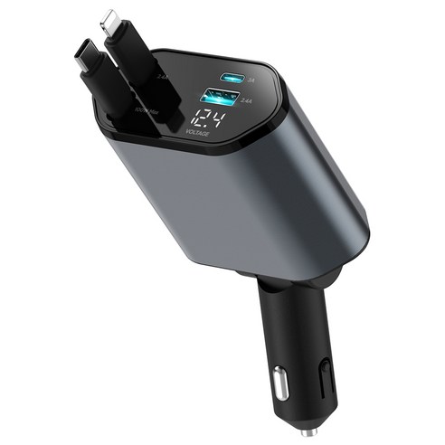 모잇 차량용 릴타입 동시 4구 충전 고속 충전기 (애플+C타입) 후기 분석 - 패키지 구성