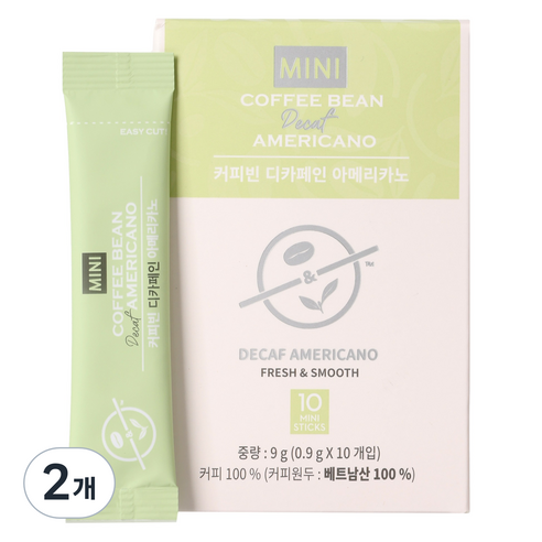 커피빈 디카페인 아메리카노 원두커피스틱, 900mg, 10개입, 2개