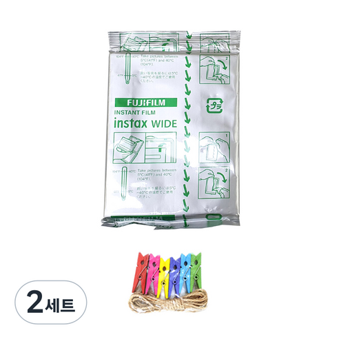 인스탁스 와이드필름 10p + 레인보우 나무데코 + 쪼꼬미 줄, 2세트