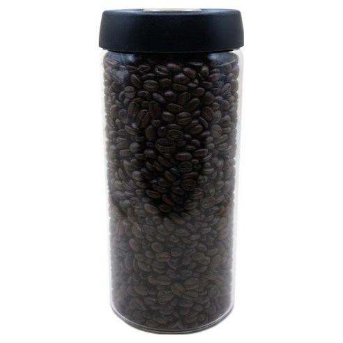 유N아이 유리 진공 밀폐 용기 1800ml, 투명(용기), 블랙(캡), 1개