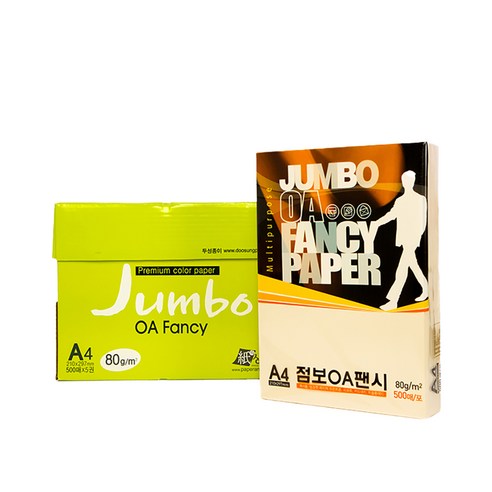 두성 종이 OA팬시페이퍼점보 80g 흰미색 P01, 500매, A4